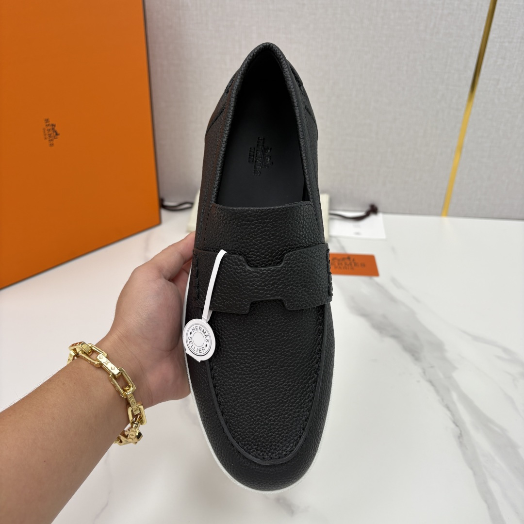 💋💍H家新品 Hermè* 爱马-仕 Job 牛皮乐福鞋 官方 9,300 甄选进口小牛皮/粒面牛皮/绒