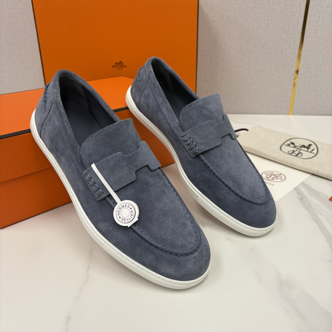 💋💍H家新品 Hermè* 爱马-仕 Job 牛皮乐福鞋 官方 9,300 甄选进口小牛皮/粒面牛皮/绒