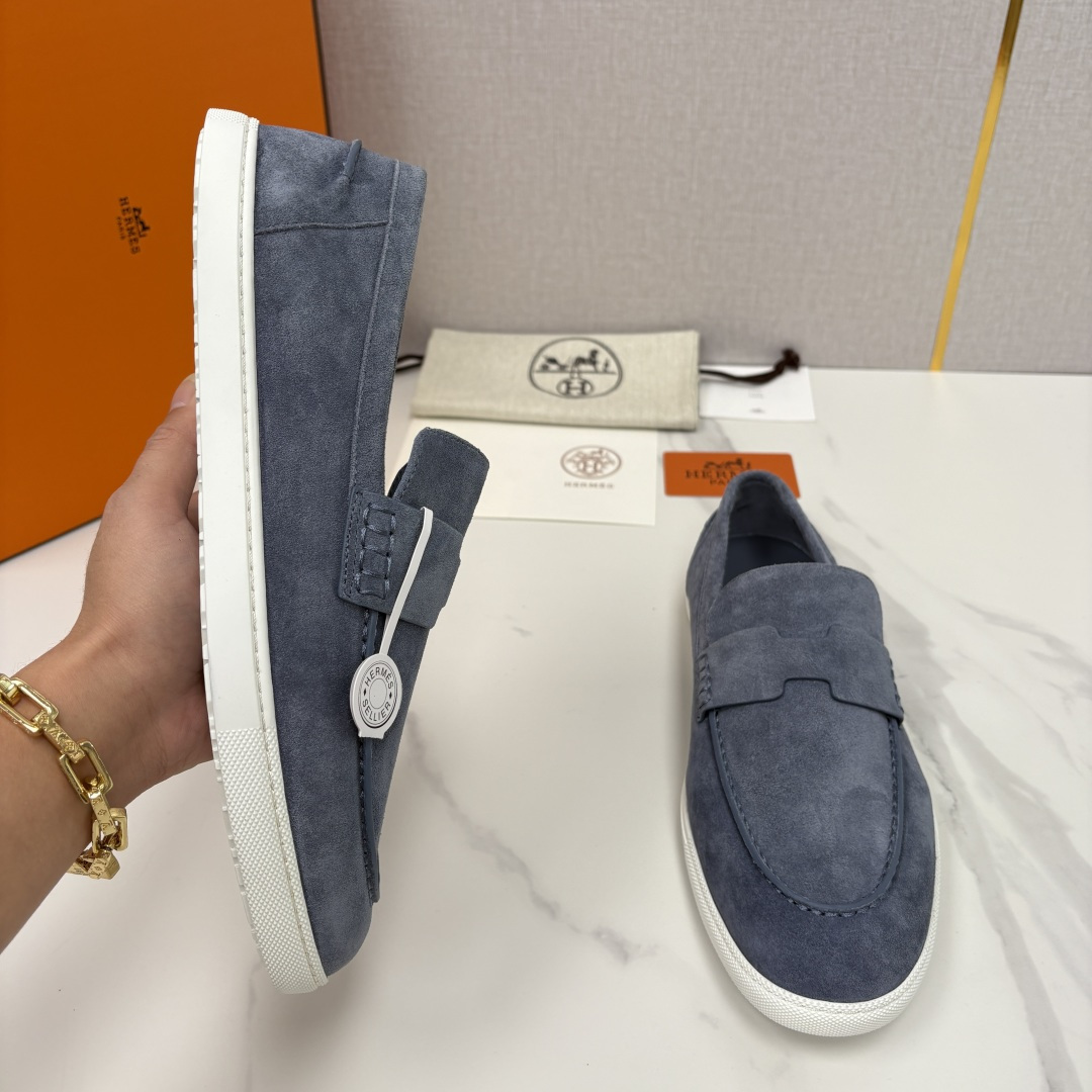 💋💍H家新品 Hermè* 爱马-仕 Job 牛皮乐福鞋 官方 9,300 甄选进口小牛皮/粒面牛皮/绒
