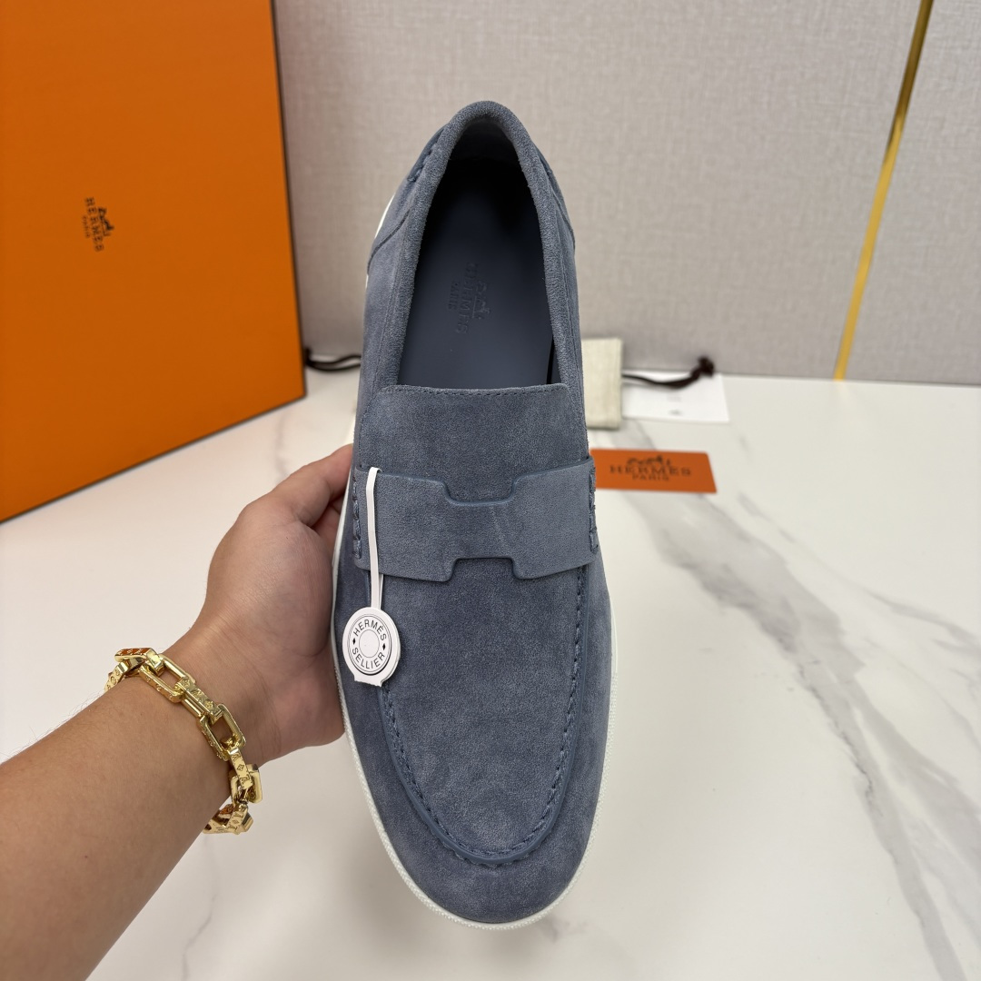 💋💍H家新品 Hermè* 爱马-仕 Job 牛皮乐福鞋 官方 9,300 甄选进口小牛皮/粒面牛皮/绒