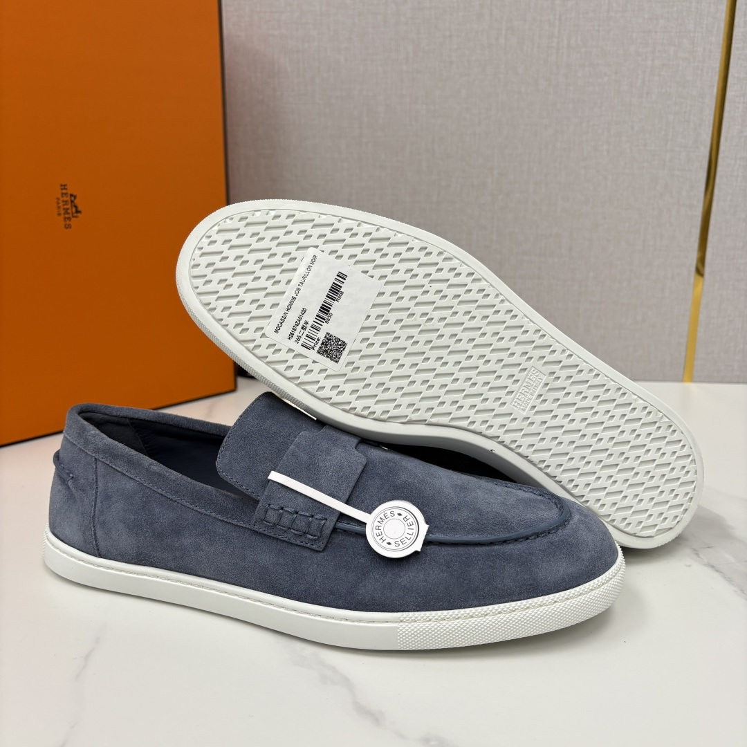 💋💍H家新品 Hermè* 爱马-仕 Job 牛皮乐福鞋 官方 9,300 甄选进口小牛皮/粒面牛皮/绒