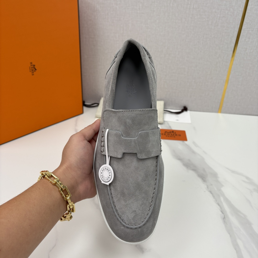 💋💍H家新品 Hermè* 爱马-仕 Job 牛皮乐福鞋 官方 9,300 甄选进口小牛皮/粒面牛皮/绒