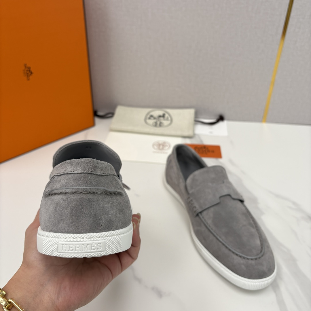 💋💍H家新品 Hermè* 爱马-仕 Job 牛皮乐福鞋 官方 9,300 甄选进口小牛皮/粒面牛皮/绒