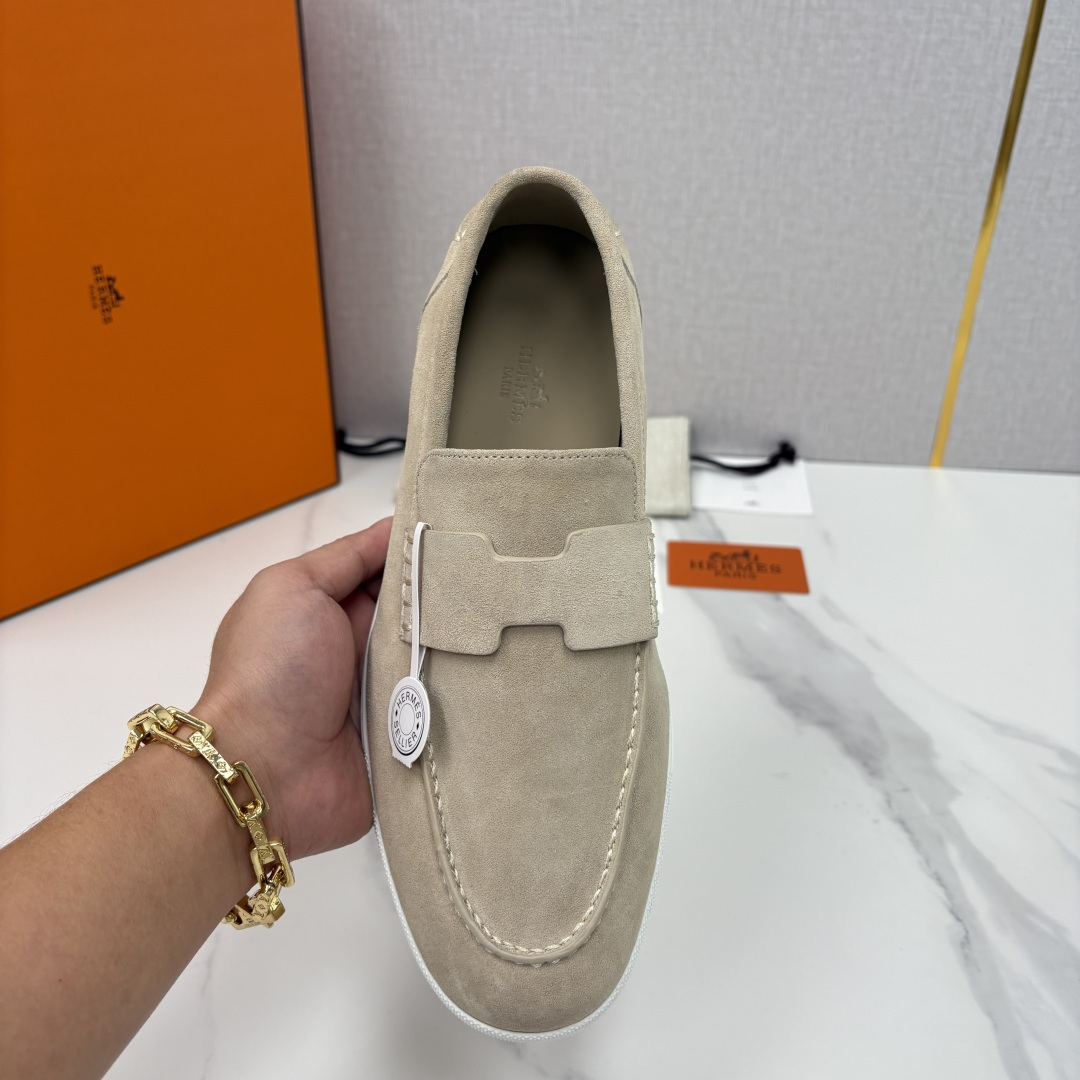 💋💍H家新品 Hermè* 爱马-仕 Job 牛皮乐福鞋 官方 9,300 甄选进口小牛皮/粒面牛皮/绒