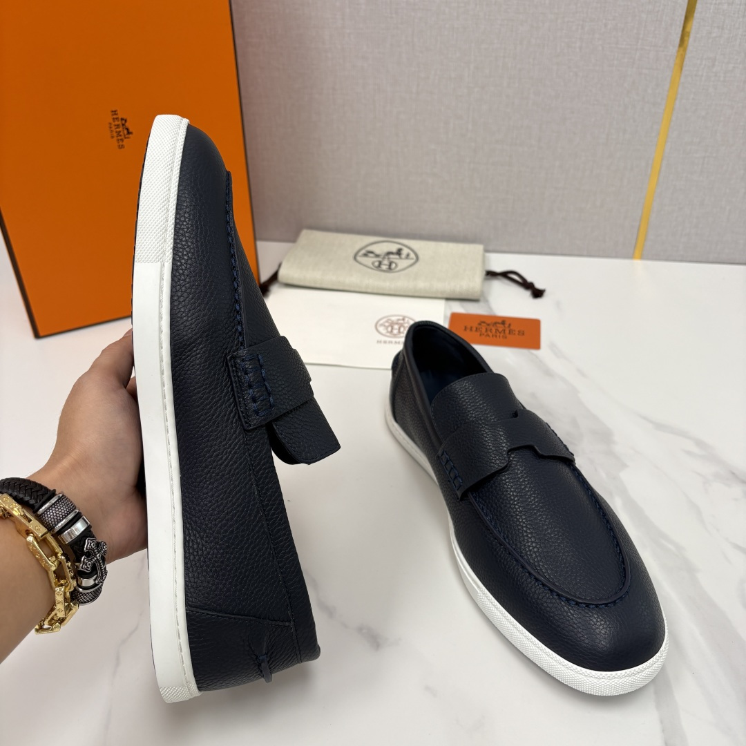 💋💍H家新品 Hermè* 爱马-仕 Job 牛皮乐福鞋 官方 9,300 甄选进口小牛皮/粒面牛皮/绒