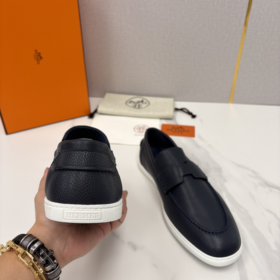 💋💍H家新品 Hermè* 爱马-仕 Job 牛皮乐福鞋 官方 9,300 甄选进口小牛皮/粒面牛皮/绒