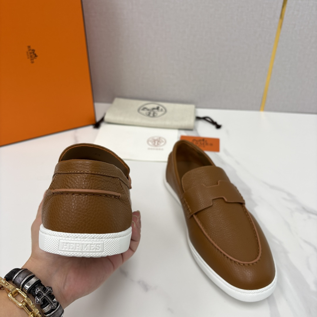 💋💍H家新品 Hermè* 爱马-仕 Job 牛皮乐福鞋 官方 9,300 甄选进口小牛皮/粒面牛皮/绒
