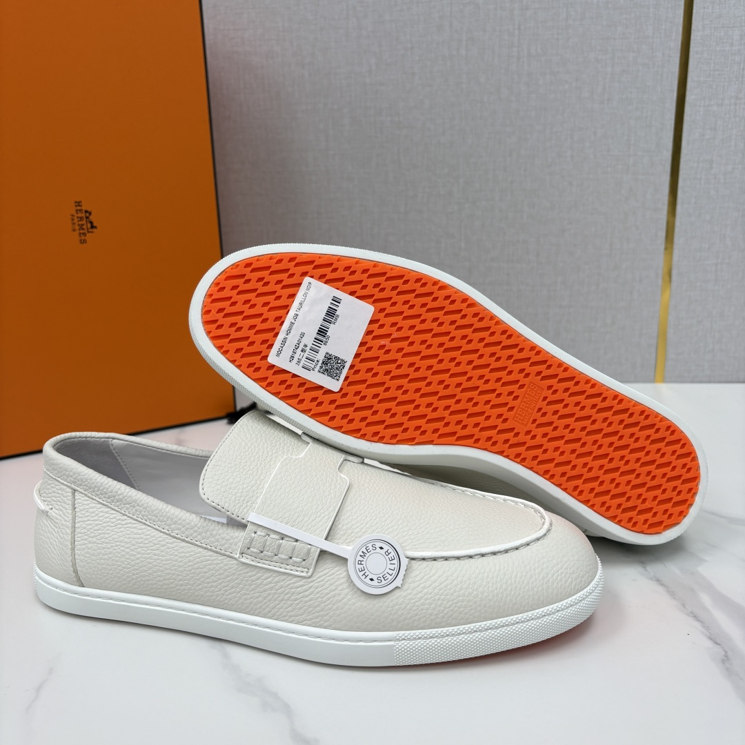 💋💍H家新品 Hermè* 爱马-仕 Job 牛皮乐福鞋 官方 9,300 甄选进口小牛皮/粒面牛皮/绒