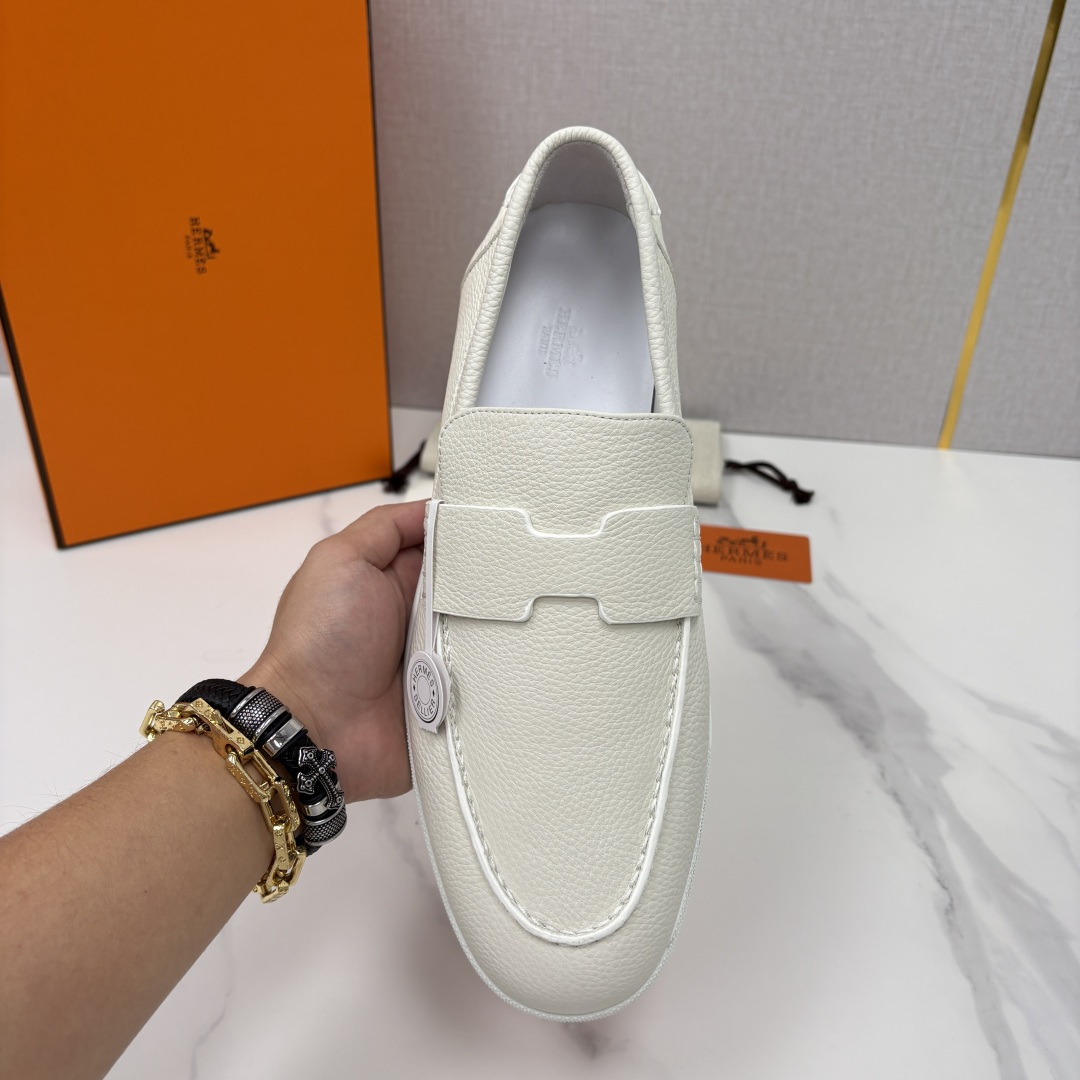 💋💍H家新品 Hermè* 爱马-仕 Job 牛皮乐福鞋 官方 9,300 甄选进口小牛皮/粒面牛皮/绒