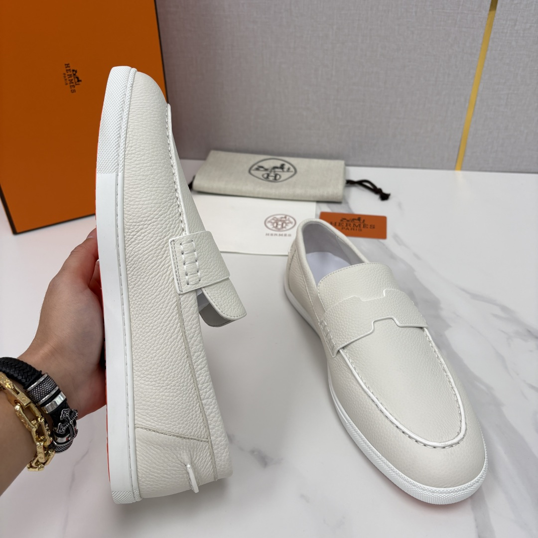 💋💍H家新品 Hermè* 爱马-仕 Job 牛皮乐福鞋 官方 9,300 甄选进口小牛皮/粒面牛皮/绒