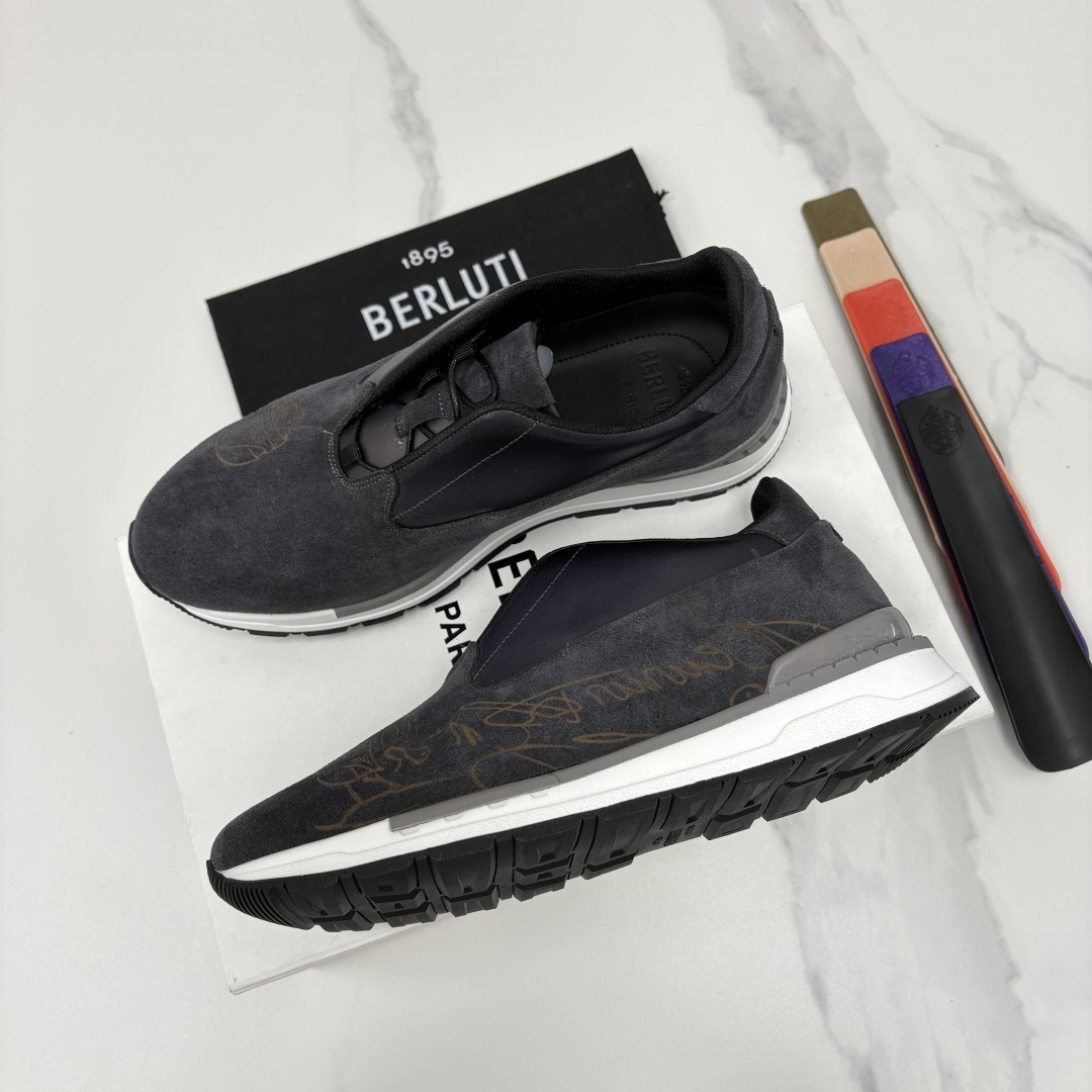 💋💍Berlut* 布鲁提 升级版第四代私模大底 Fast Track皮革运动鞋 官方定制款 13,50
