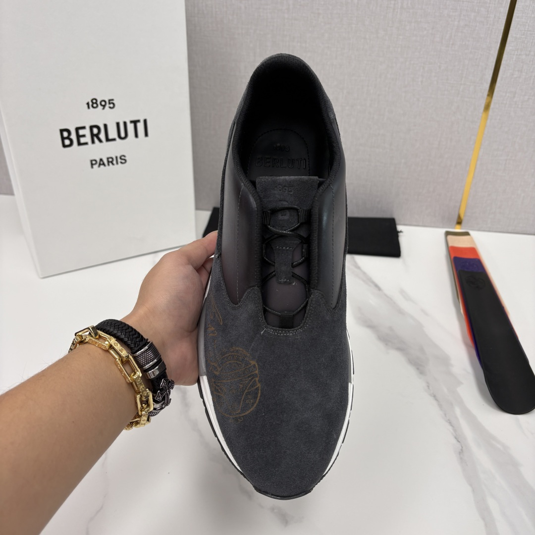💋💍Berlut* 布鲁提 升级版第四代私模大底 Fast Track皮革运动鞋 官方定制款 13,50