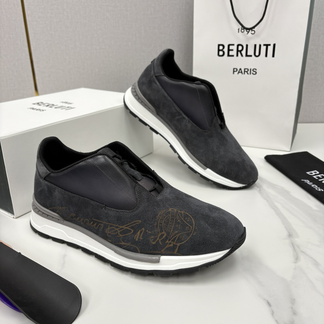 💋💍Berlut* 布鲁提 升级版第四代私模大底 Fast Track皮革运动鞋 官方定制款 13,50