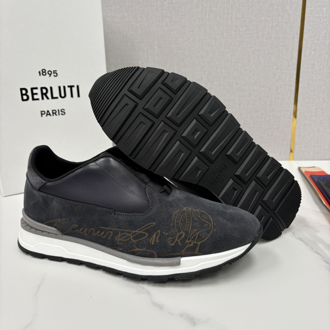 💋💍Berlut* 布鲁提 升级版第四代私模大底 Fast Track皮革运动鞋 官方定制款 13,50