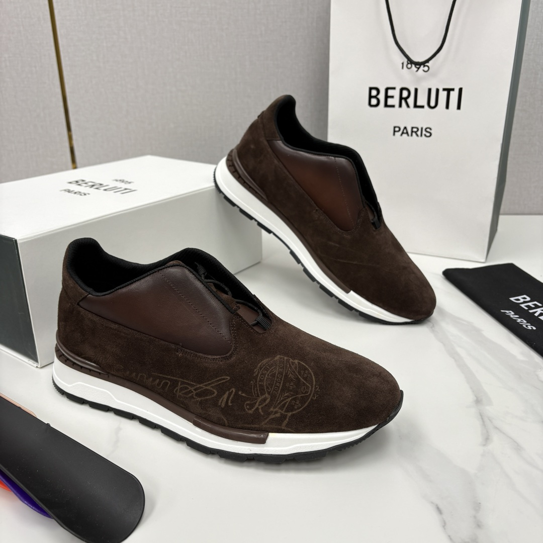 💋💍Berlut* 布鲁提 升级版第四代私模大底 Fast Track皮革运动鞋 官方定制款 13,50