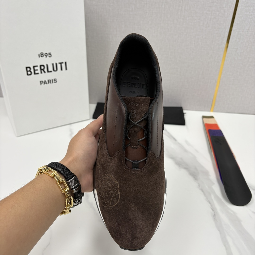 💋💍Berlut* 布鲁提 升级版第四代私模大底 Fast Track皮革运动鞋 官方定制款 13,50