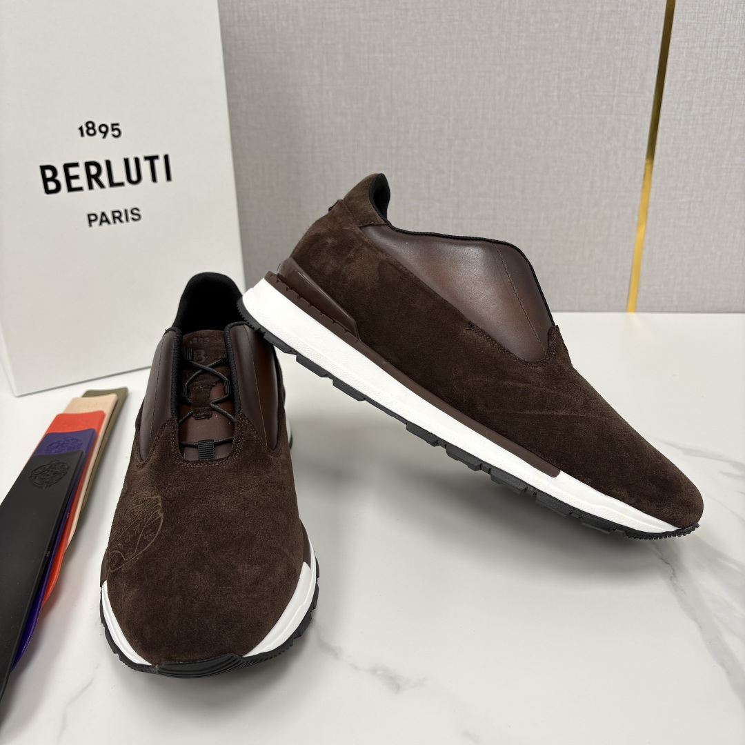 💋💍Berlut* 布鲁提 升级版第四代私模大底 Fast Track皮革运动鞋 官方定制款 13,50