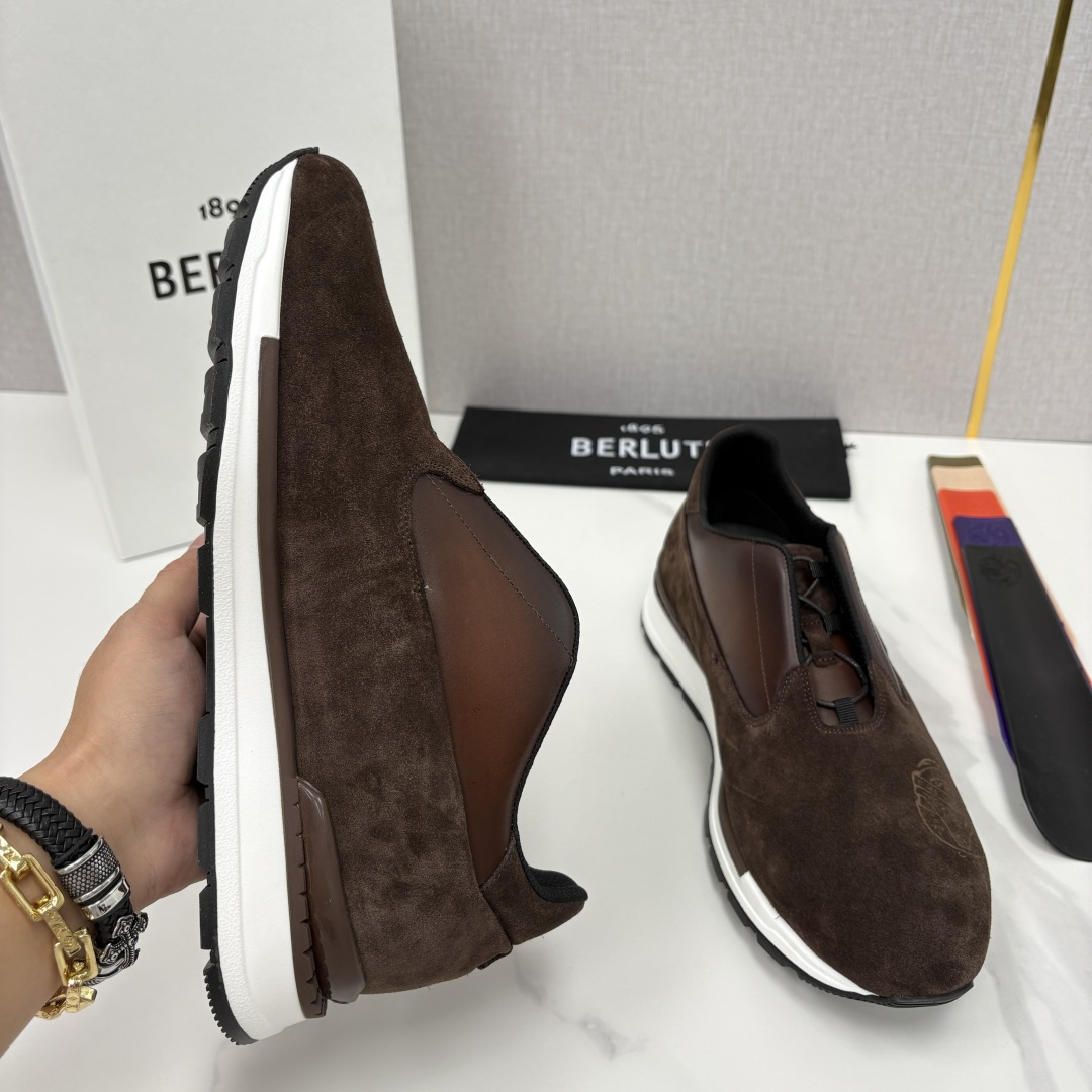 💋💍Berlut* 布鲁提 升级版第四代私模大底 Fast Track皮革运动鞋 官方定制款 13,50