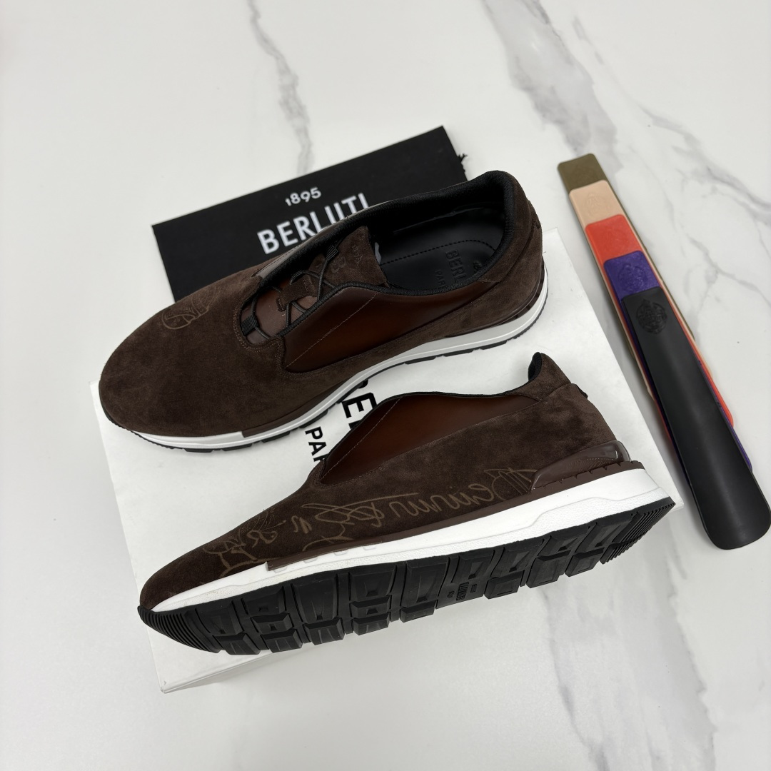 💋💍Berlut* 布鲁提 升级版第四代私模大底 Fast Track皮革运动鞋 官方定制款 13,50