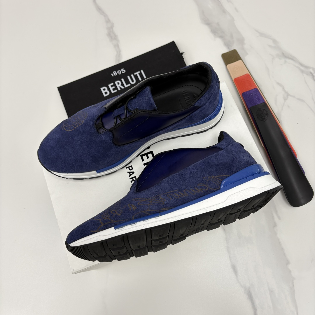 💋💍Berlut* 布鲁提 升级版第四代私模大底 Fast Track皮革运动鞋 官方定制款 13,50