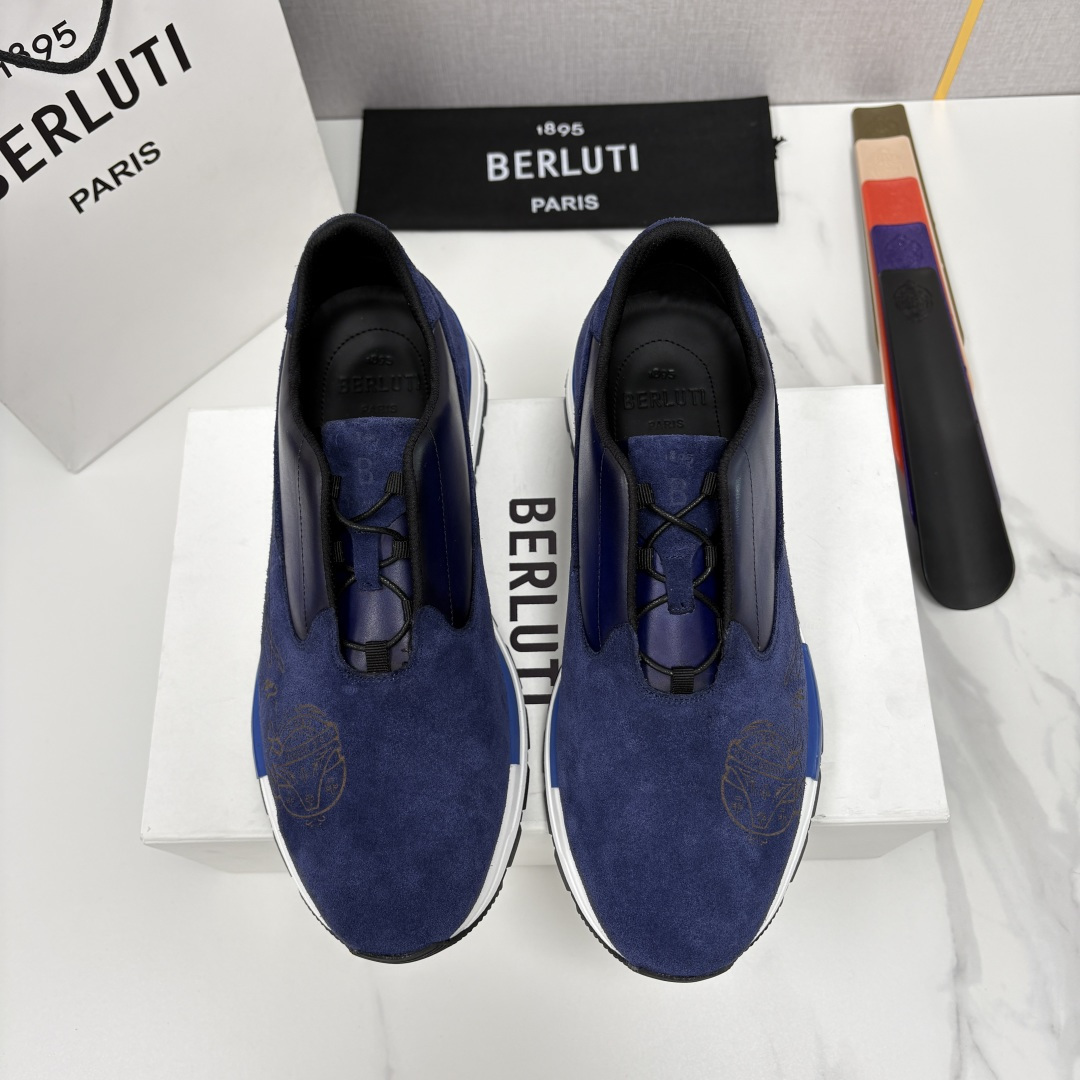 💋💍Berlut* 布鲁提 升级版第四代私模大底 Fast Track皮革运动鞋 官方定制款 13,50