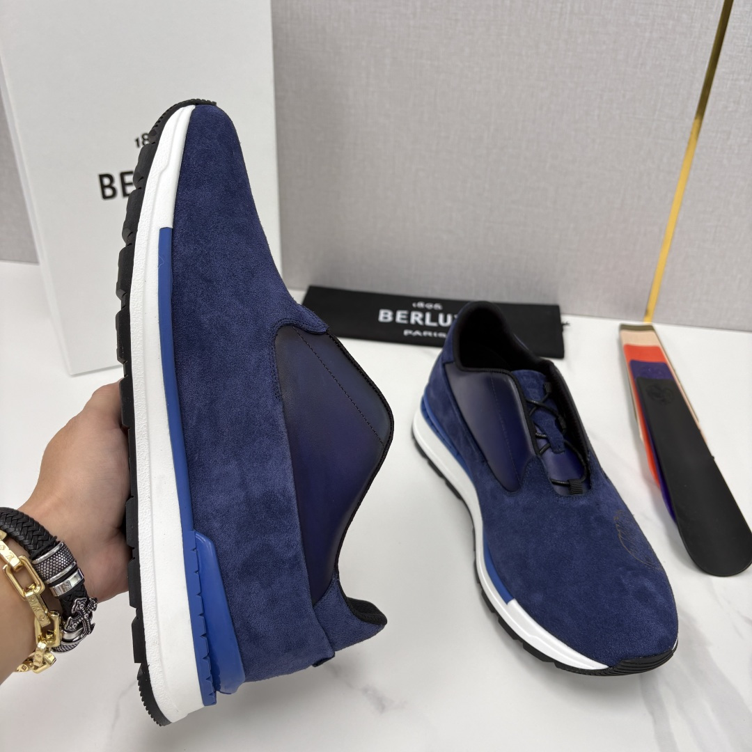 💋💍Berlut* 布鲁提 升级版第四代私模大底 Fast Track皮革运动鞋 官方定制款 13,50