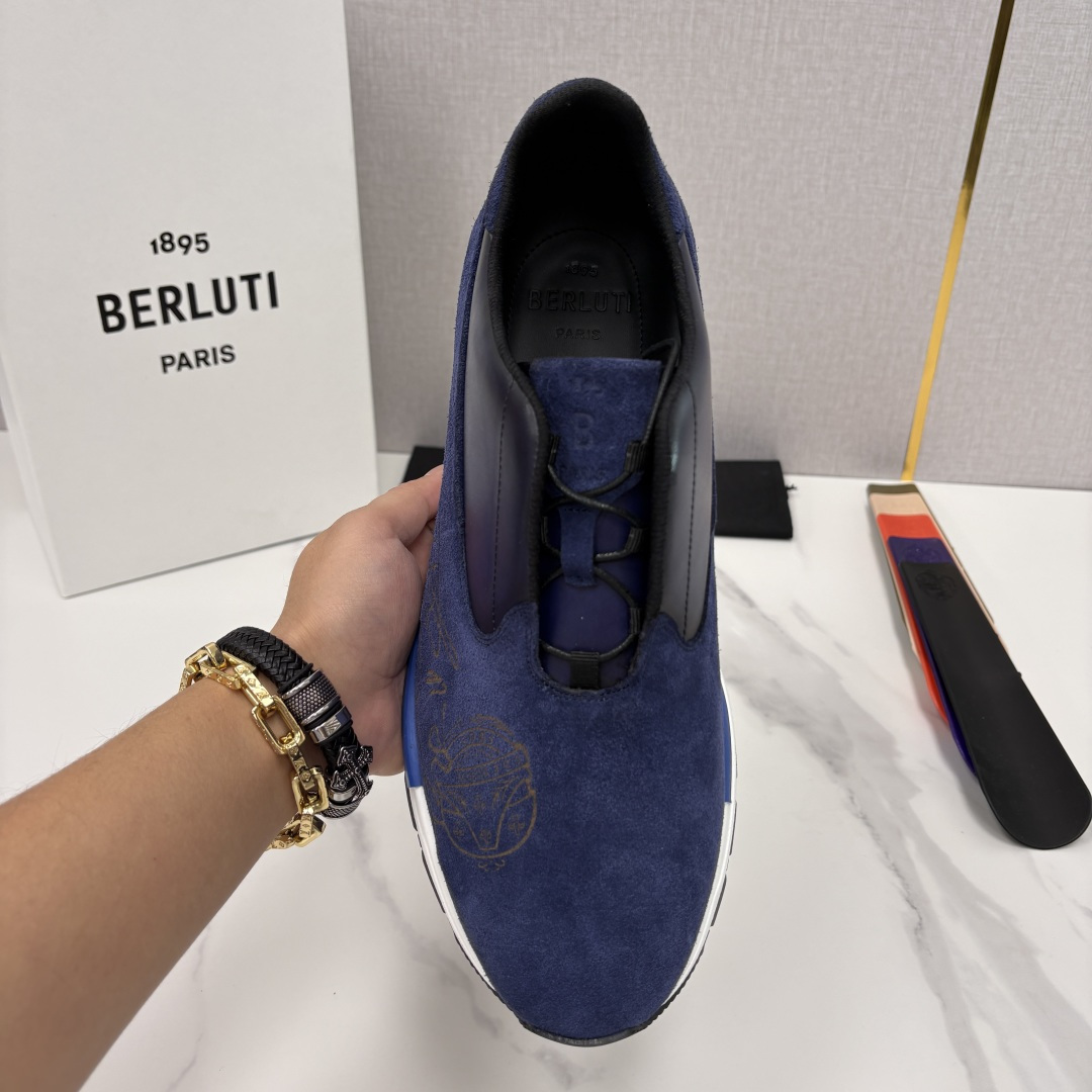 💋💍Berlut* 布鲁提 升级版第四代私模大底 Fast Track皮革运动鞋 官方定制款 13,50