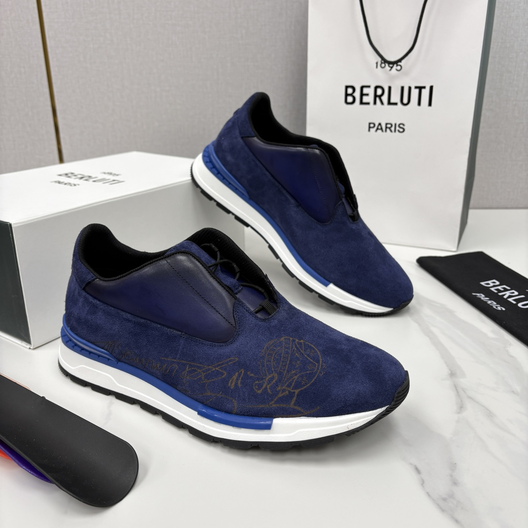 💋💍Berlut* 布鲁提 升级版第四代私模大底 Fast Track皮革运动鞋 官方定制款 13,50