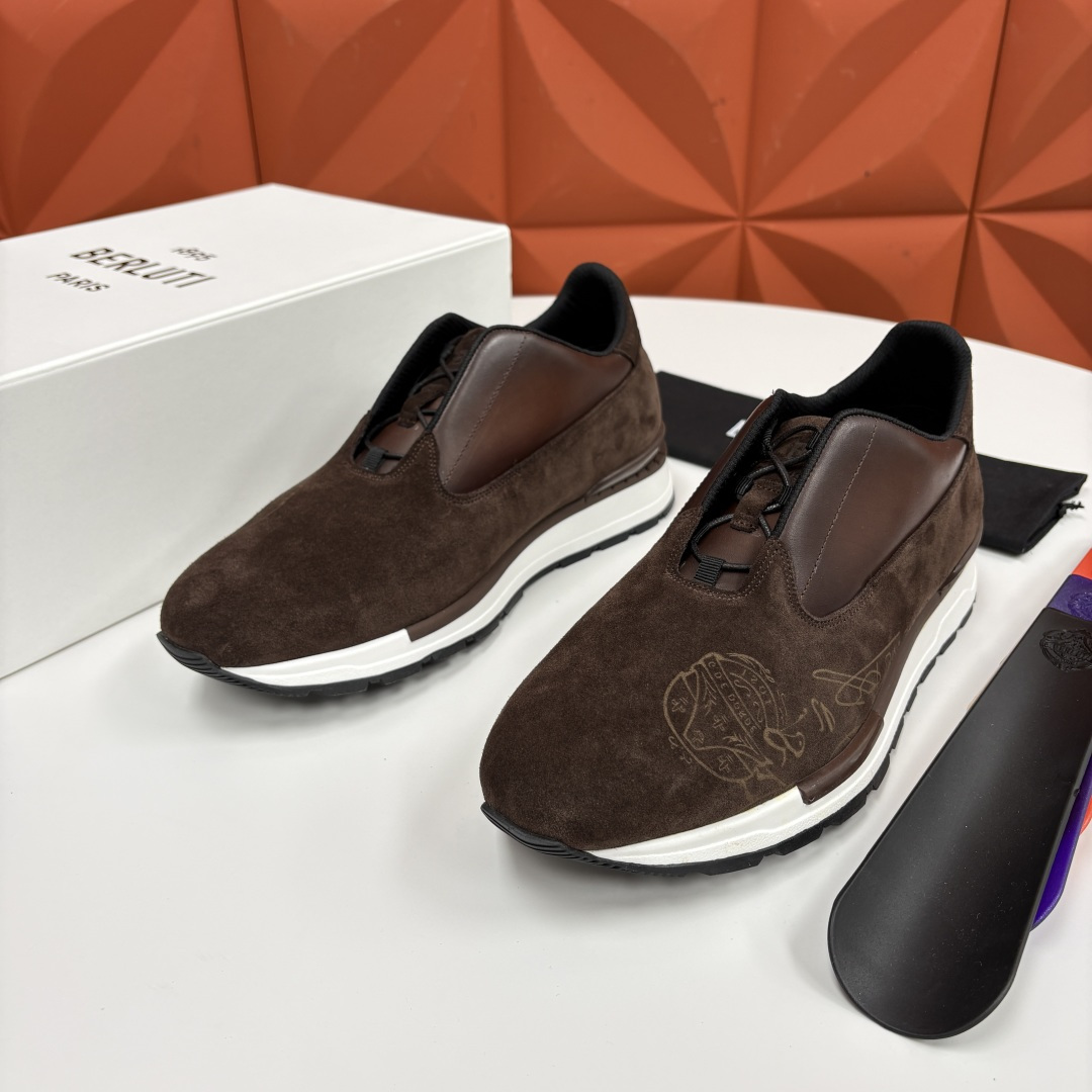 💋💍Berlut* 布鲁提 升级版第四代私模大底 Fast Track皮革运动鞋 官方定制款 13,50