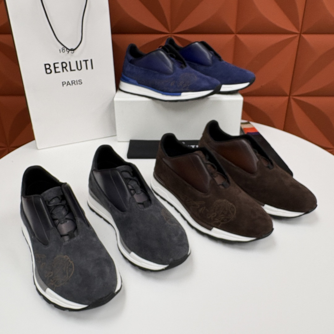 💋💍Berlut* 布鲁提 升级版第四代私模大底 Fast Track皮革运动鞋 官方定制款 13,50