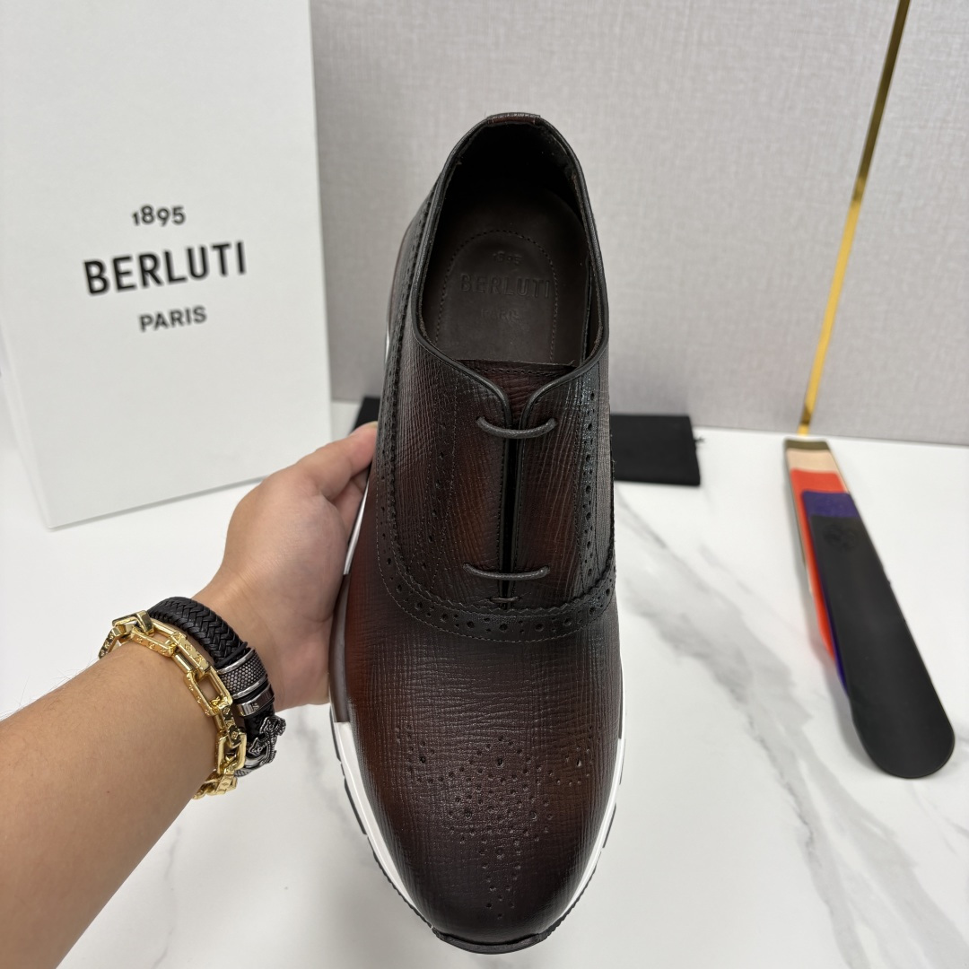 💋💍Berlut* 布鲁提 升级版第四代私模大底 Fast Track皮革运动鞋 官方 24,600 最