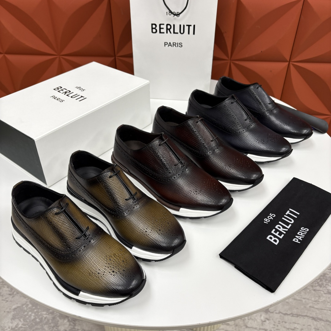 💋💍Berlut* 布鲁提 升级版第四代私模大底 Fast Track皮革运动鞋 官方 24,600 最