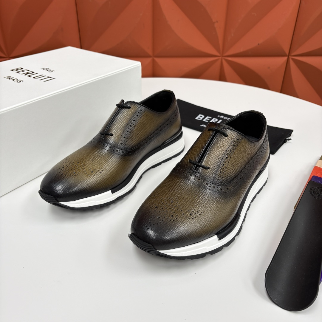 💋💍Berlut* 布鲁提 升级版第四代私模大底 Fast Track皮革运动鞋 官方 24,600 最