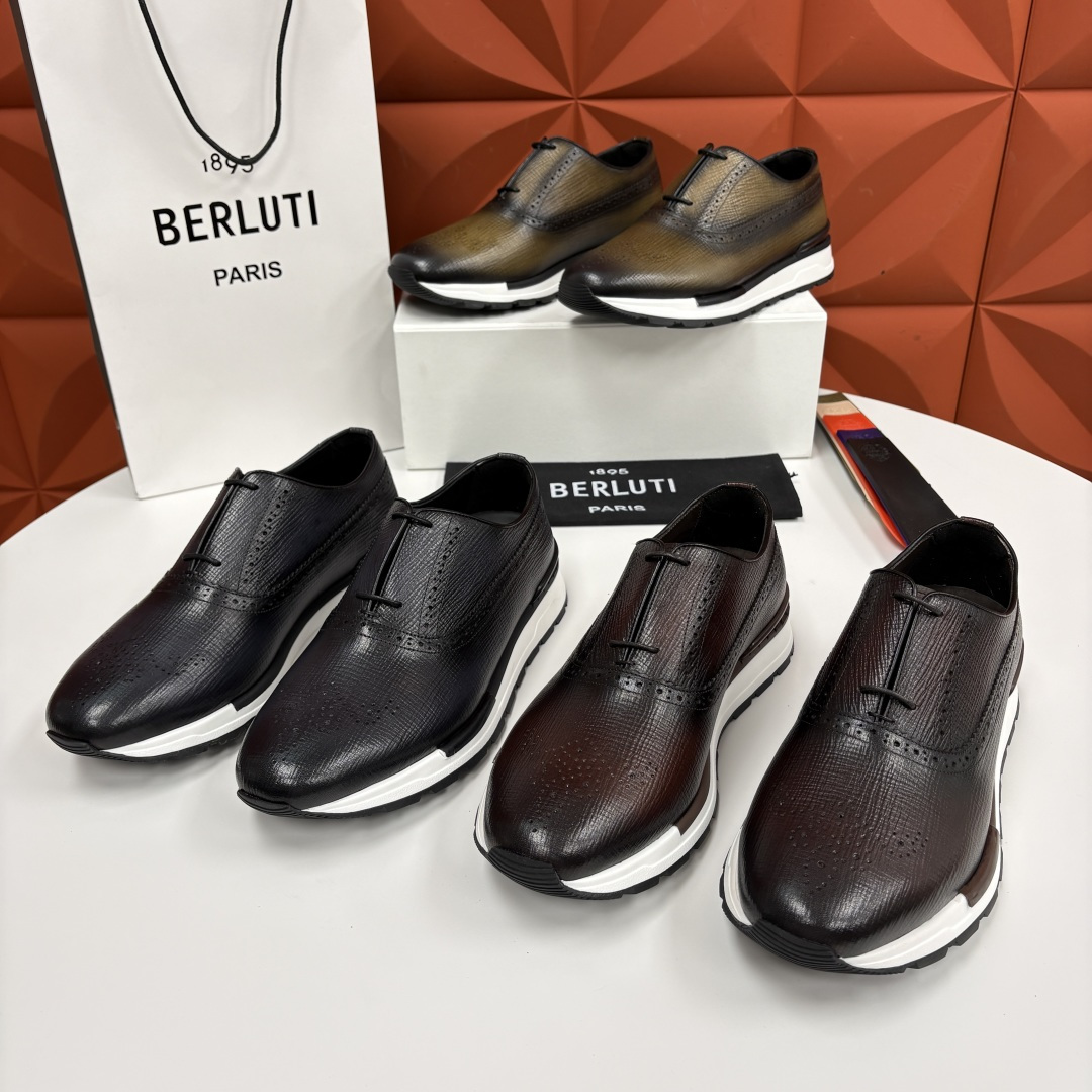 💋💍Berlut* 布鲁提 升级版第四代私模大底 Fast Track皮革运动鞋 官方 24,600 最