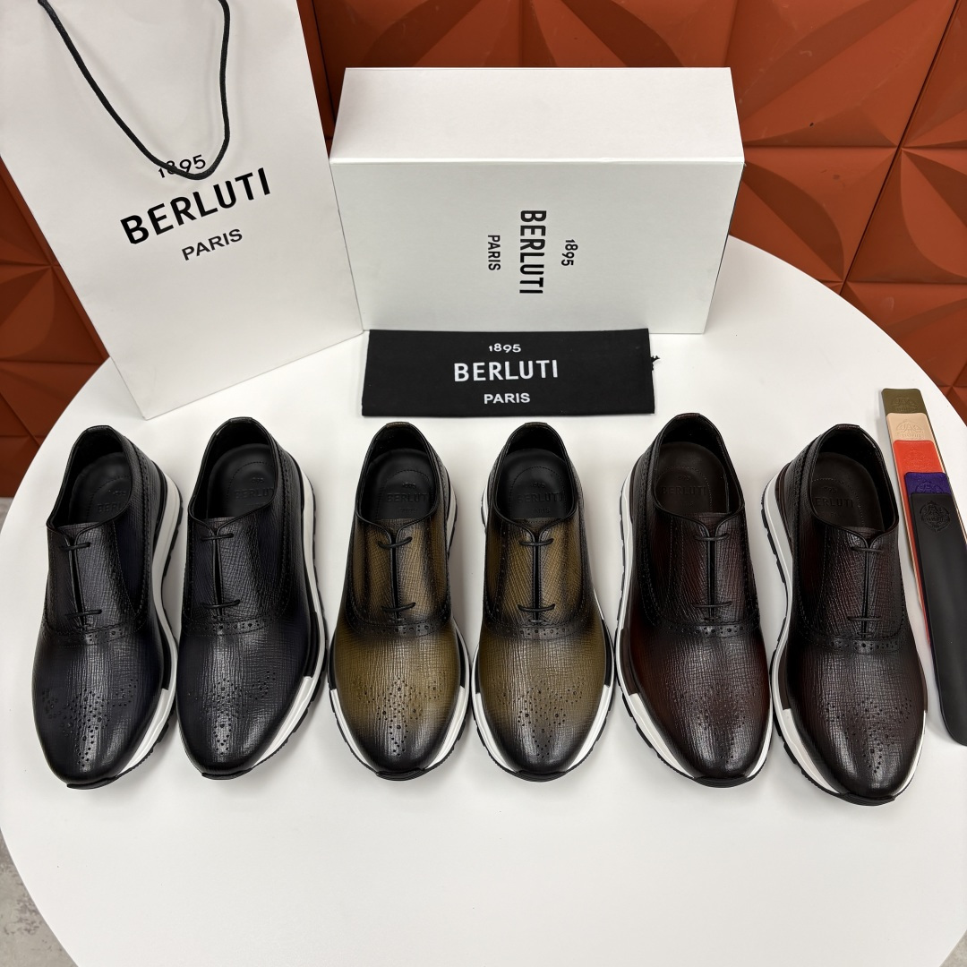 💋💍Berlut* 布鲁提 升级版第四代私模大底 Fast Track皮革运动鞋 官方 24,600 最