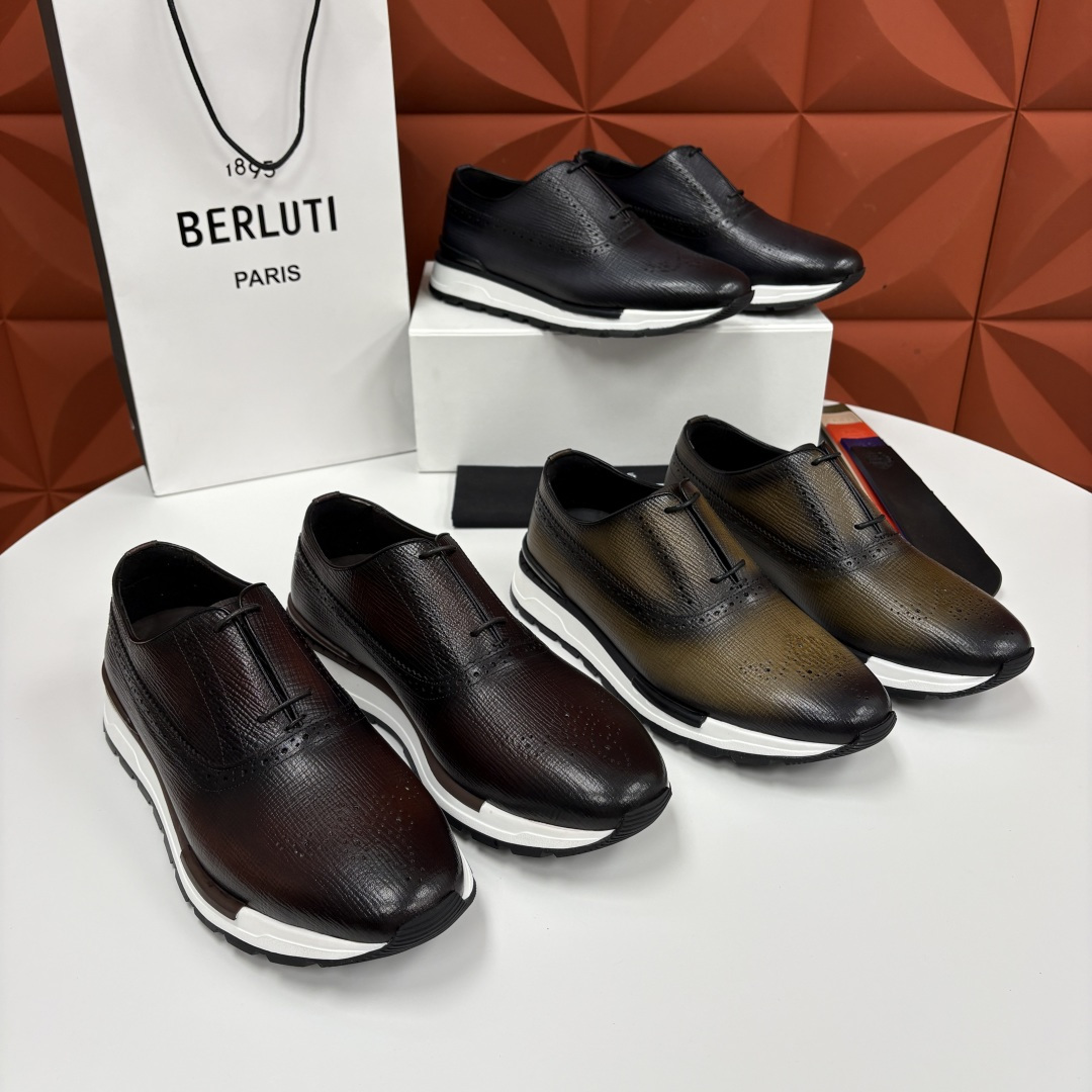 💋💍Berlut* 布鲁提 升级版第四代私模大底 Fast Track皮革运动鞋 官方 24,600 最