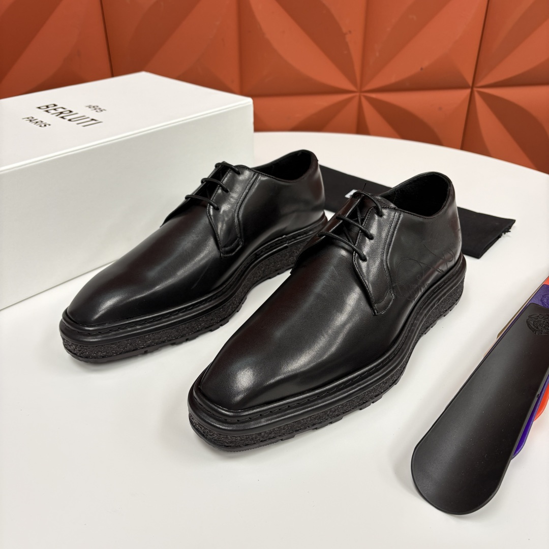 💋💍BERLUT* 布鲁提 ALTO 小牛皮胚手工擦色缝制胶底休闲皮鞋德比皮鞋 皮鞋 官方 18.900