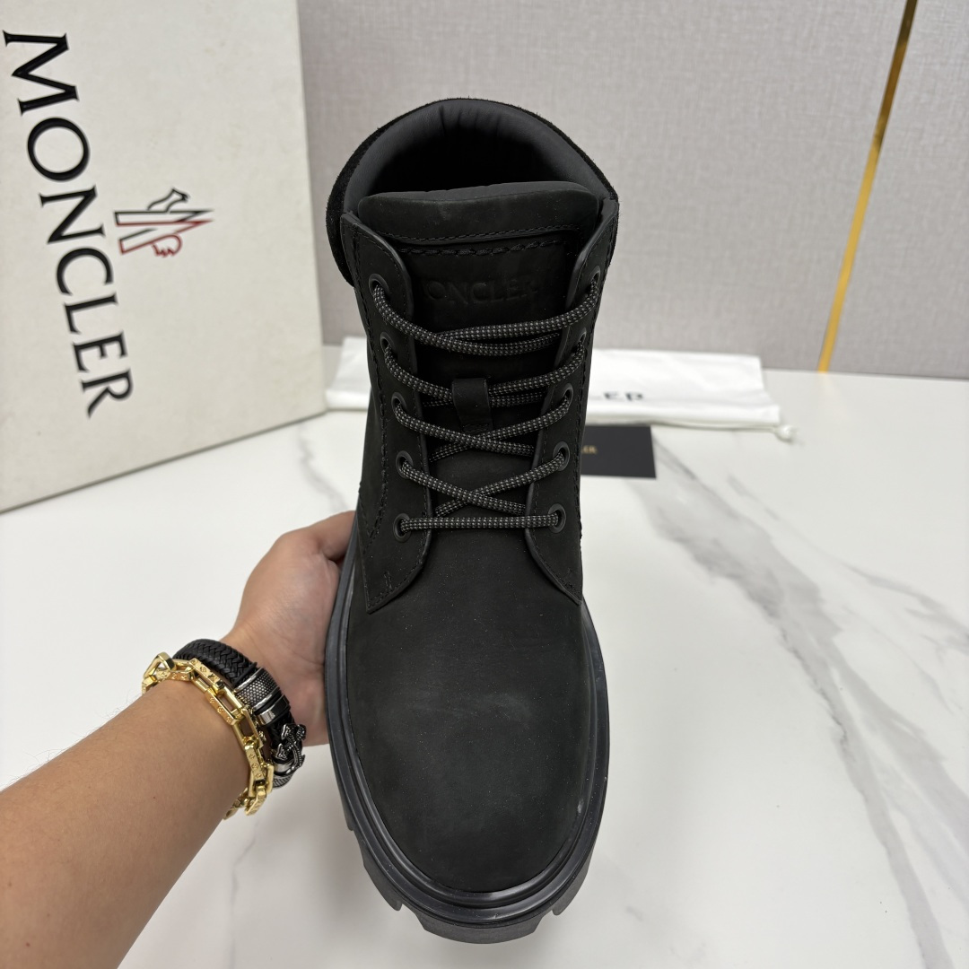 💋💍蒙-口 Moncle* Peak City男士皮革系带靴 磨砂皮高帮工装靴皮靴 硬核质感与奢潮的碰撞