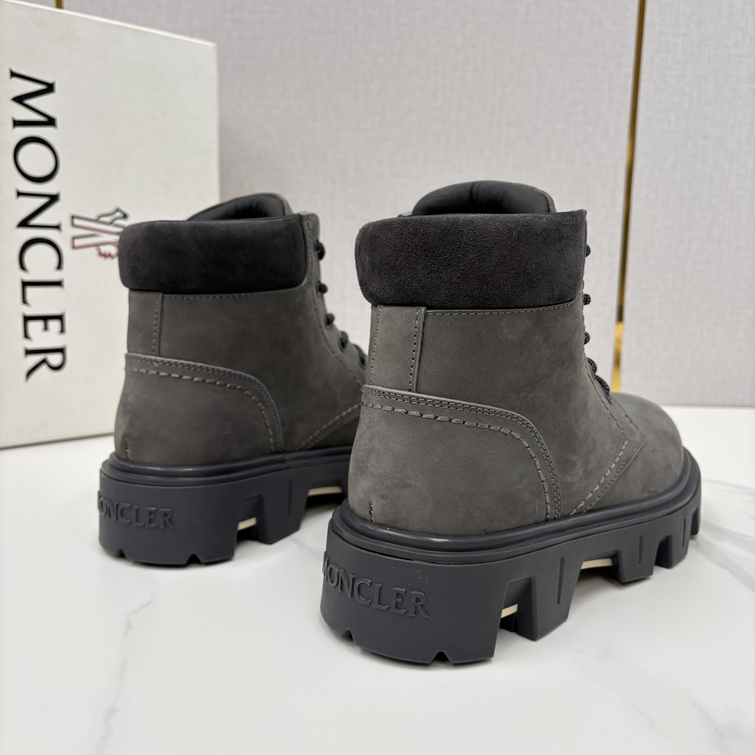💋💍蒙-口 Moncle* Peak City男士皮革系带靴 磨砂皮高帮工装靴皮靴 硬核质感与奢潮的碰撞