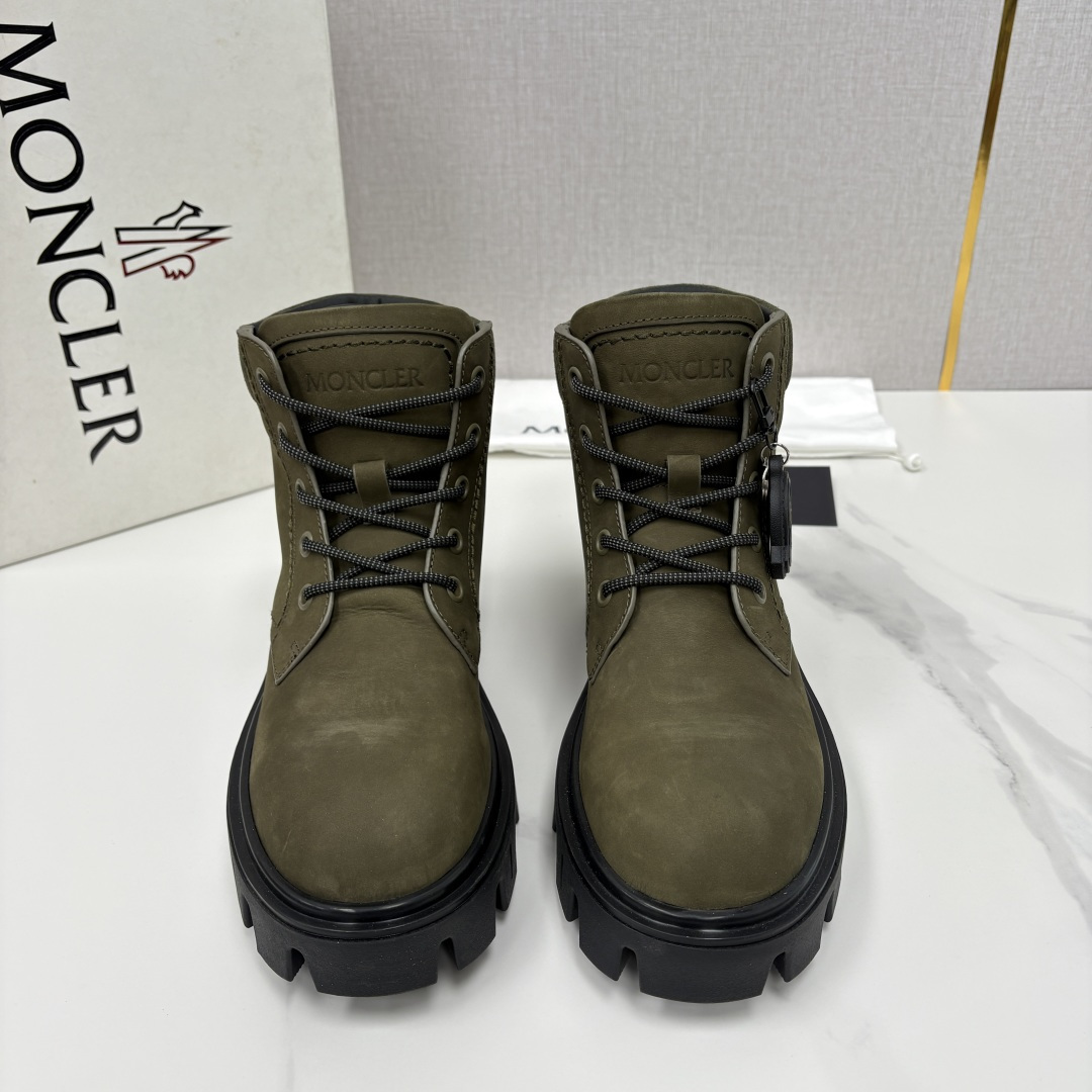💋💍蒙-口 Moncle* Peak City男士皮革系带靴 磨砂皮高帮工装靴皮靴 硬核质感与奢潮的碰撞
