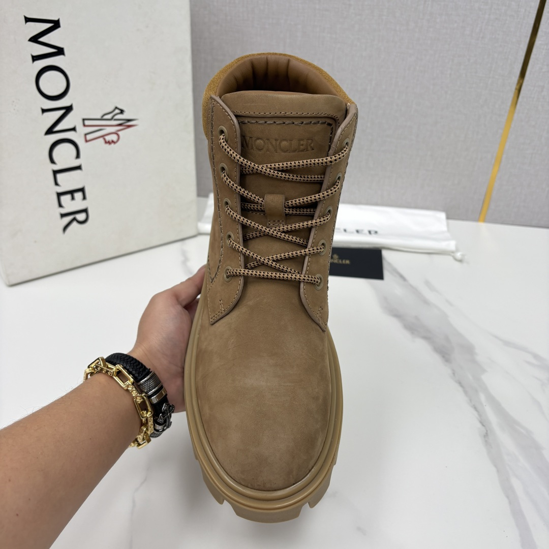 💋💍蒙-口 Moncle* Peak City男士皮革系带靴 磨砂皮高帮工装靴皮靴 硬核质感与奢潮的碰撞