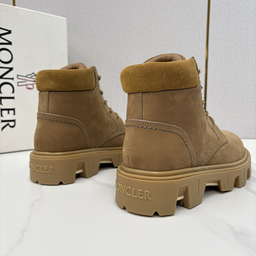 💋💍蒙-口 Moncle* Peak City男士皮革系带靴 磨砂皮高帮工装靴皮靴 硬核质感与奢潮的碰撞