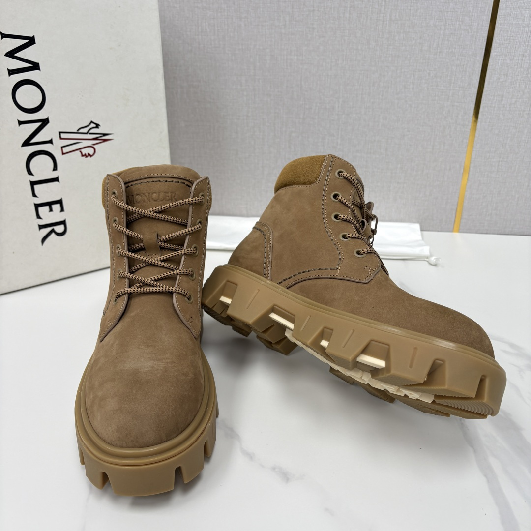 💋💍蒙-口 Moncle* Peak City男士皮革系带靴 磨砂皮高帮工装靴皮靴 硬核质感与奢潮的碰撞