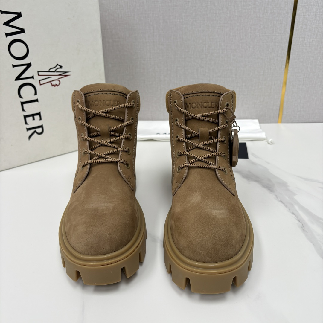 💋💍蒙-口 Moncle* Peak City男士皮革系带靴 磨砂皮高帮工装靴皮靴 硬核质感与奢潮的碰撞