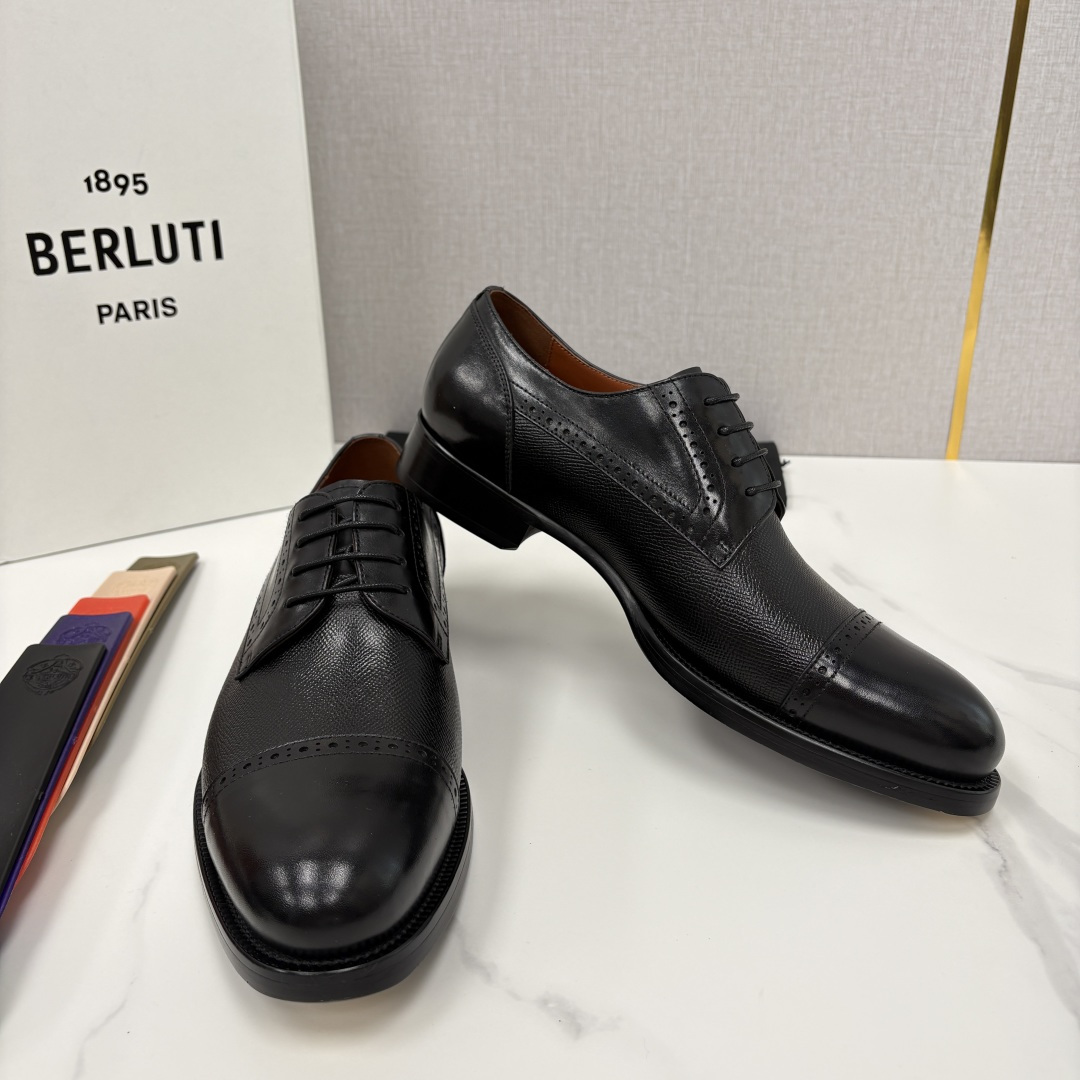 💋💍Berlut* 布鲁提 新款男士手工擦色正装皮鞋上新🆕 鳄鱼纹牛津鞋的商务与格调的极致融合。甄选优质
