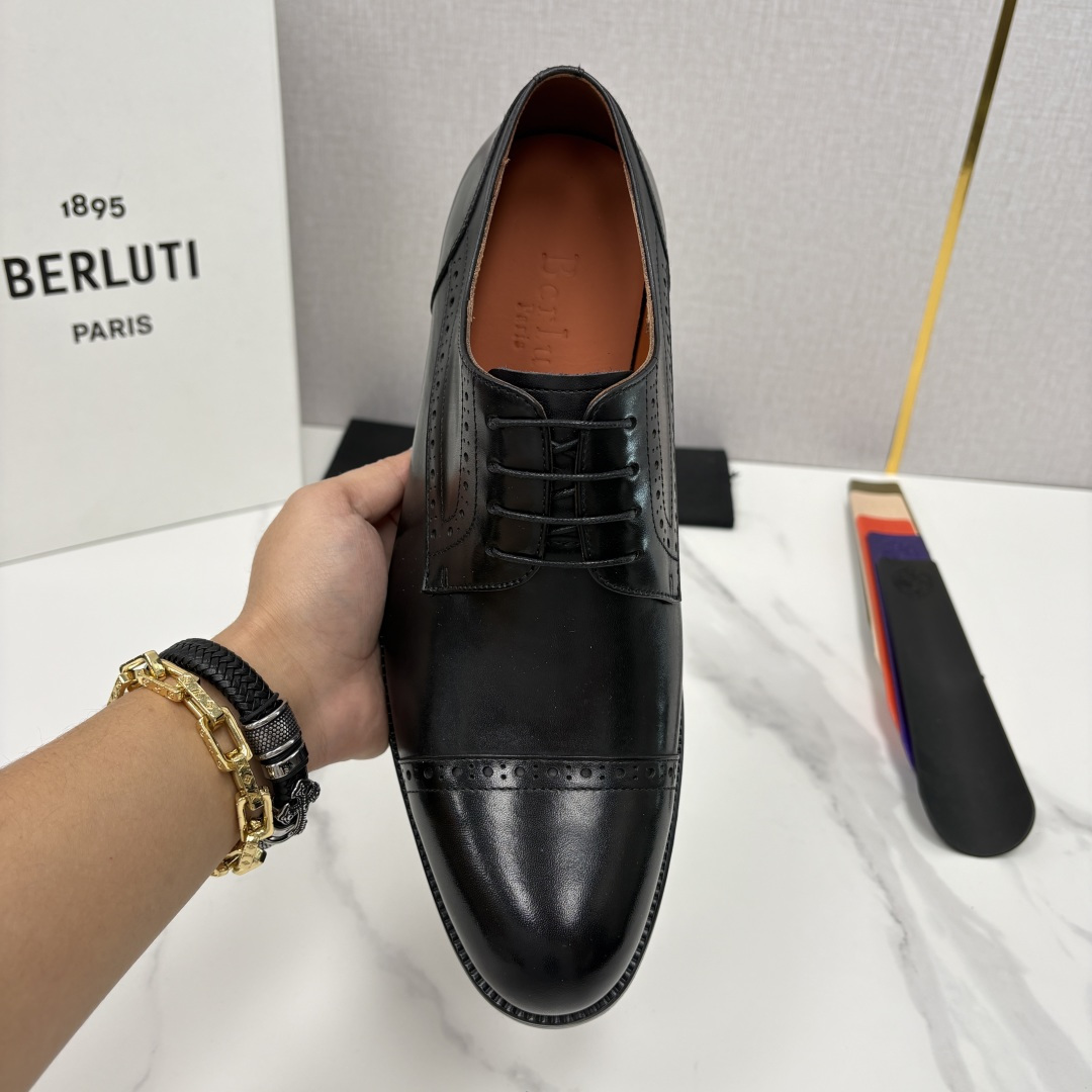 💋💍Berlut* 布鲁提 新款男士手工擦色正装皮鞋上新🆕 鳄鱼纹牛津鞋的商务与格调的极致融合。甄选优质