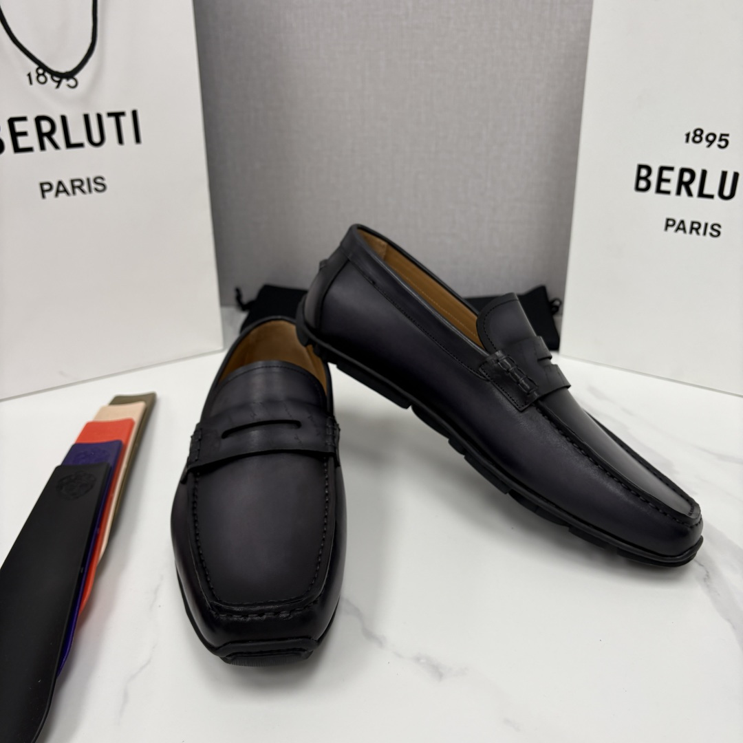 💋 💍 Berlut* 布鲁提 独家开模定制 Saturnin Scritto图纹皮革驾车鞋 官方9,9