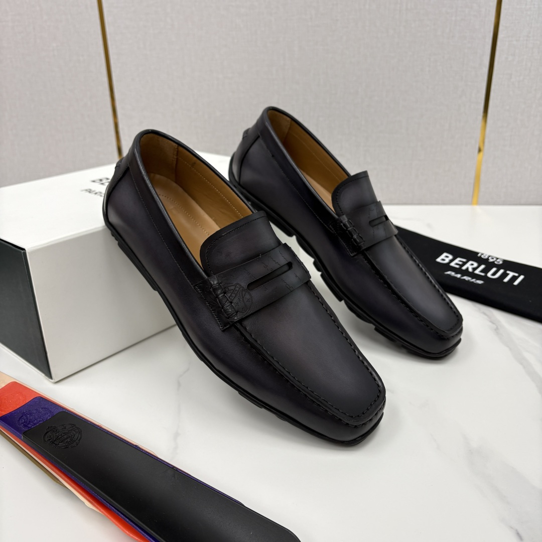 💋 💍 Berlut* 布鲁提 独家开模定制 Saturnin Scritto图纹皮革驾车鞋 官方9,9