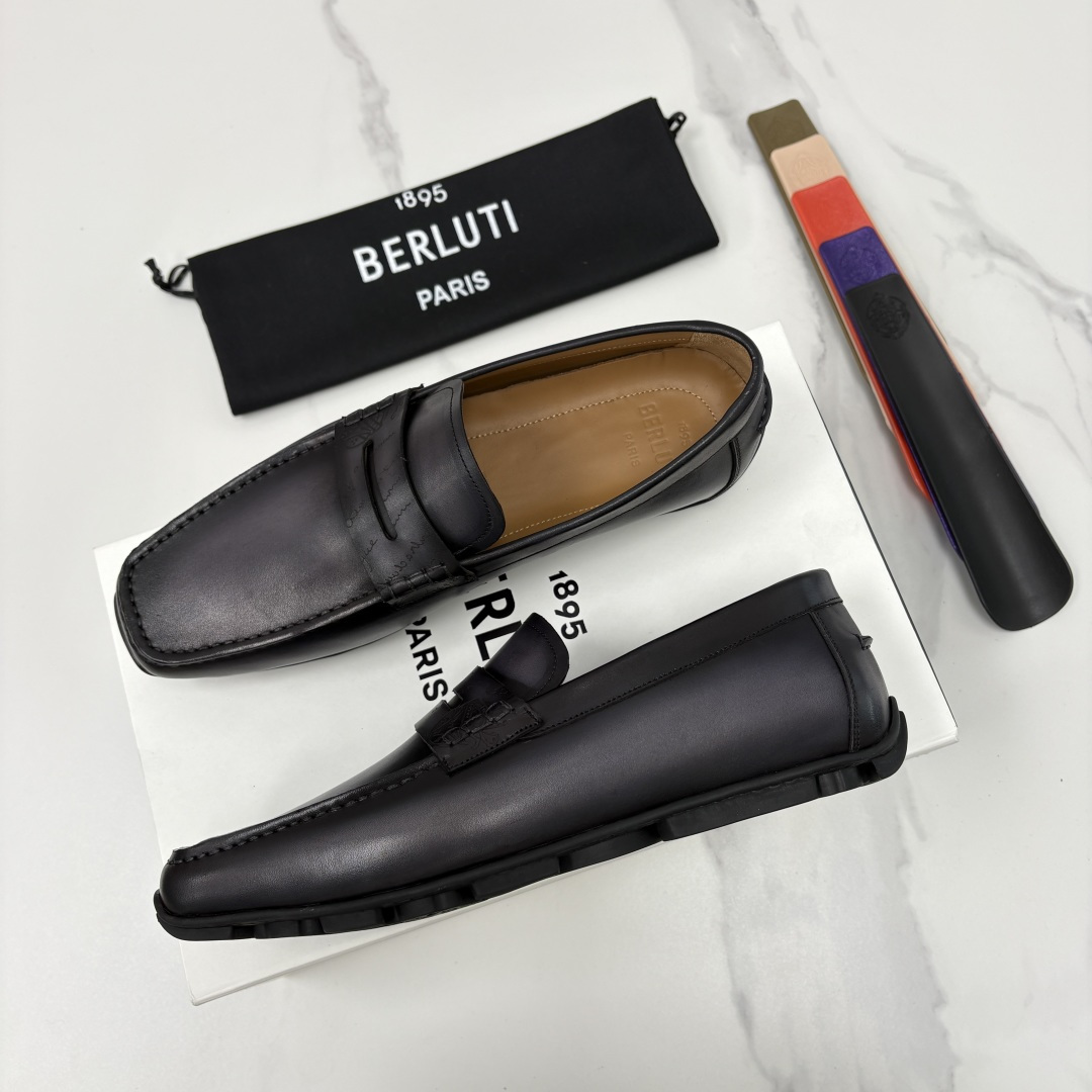 💋 💍 Berlut* 布鲁提 独家开模定制 Saturnin Scritto图纹皮革驾车鞋 官方9,9