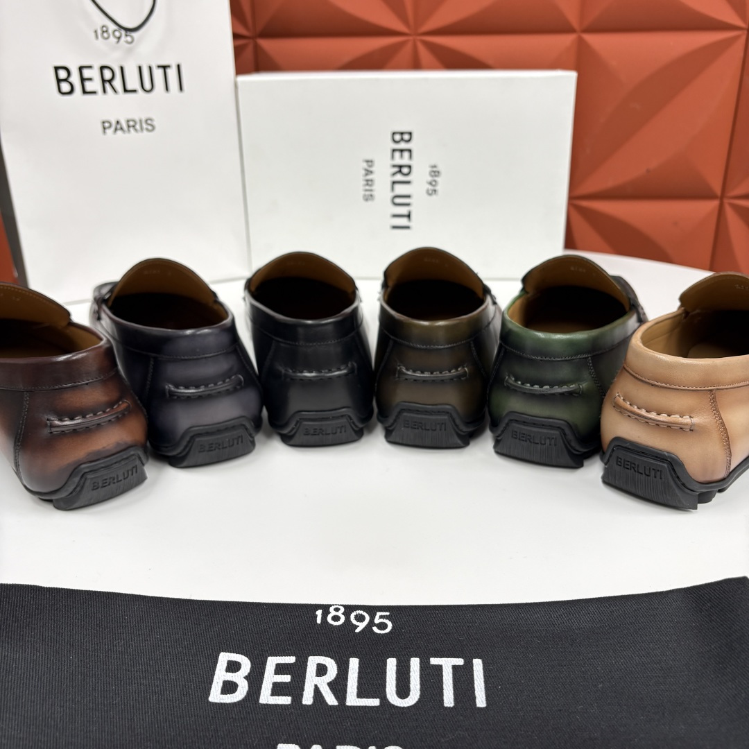 💋 💍 Berlut* 布鲁提 独家开模定制 Saturnin Scritto图纹皮革驾车鞋 官方9,9